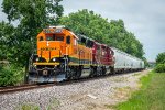 BNSF 3033, EMD GP40X, ex ATSF 3803 leads the southbound Irish Mail train